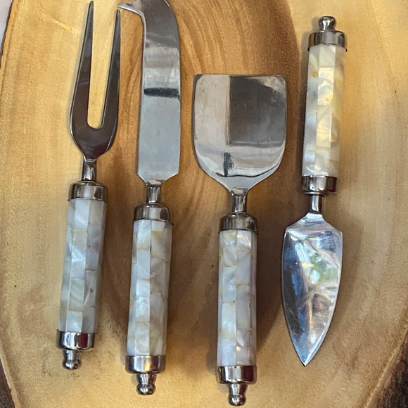 Vintage mother of pearl cheese set (4 pce) - Picture 14 of 16